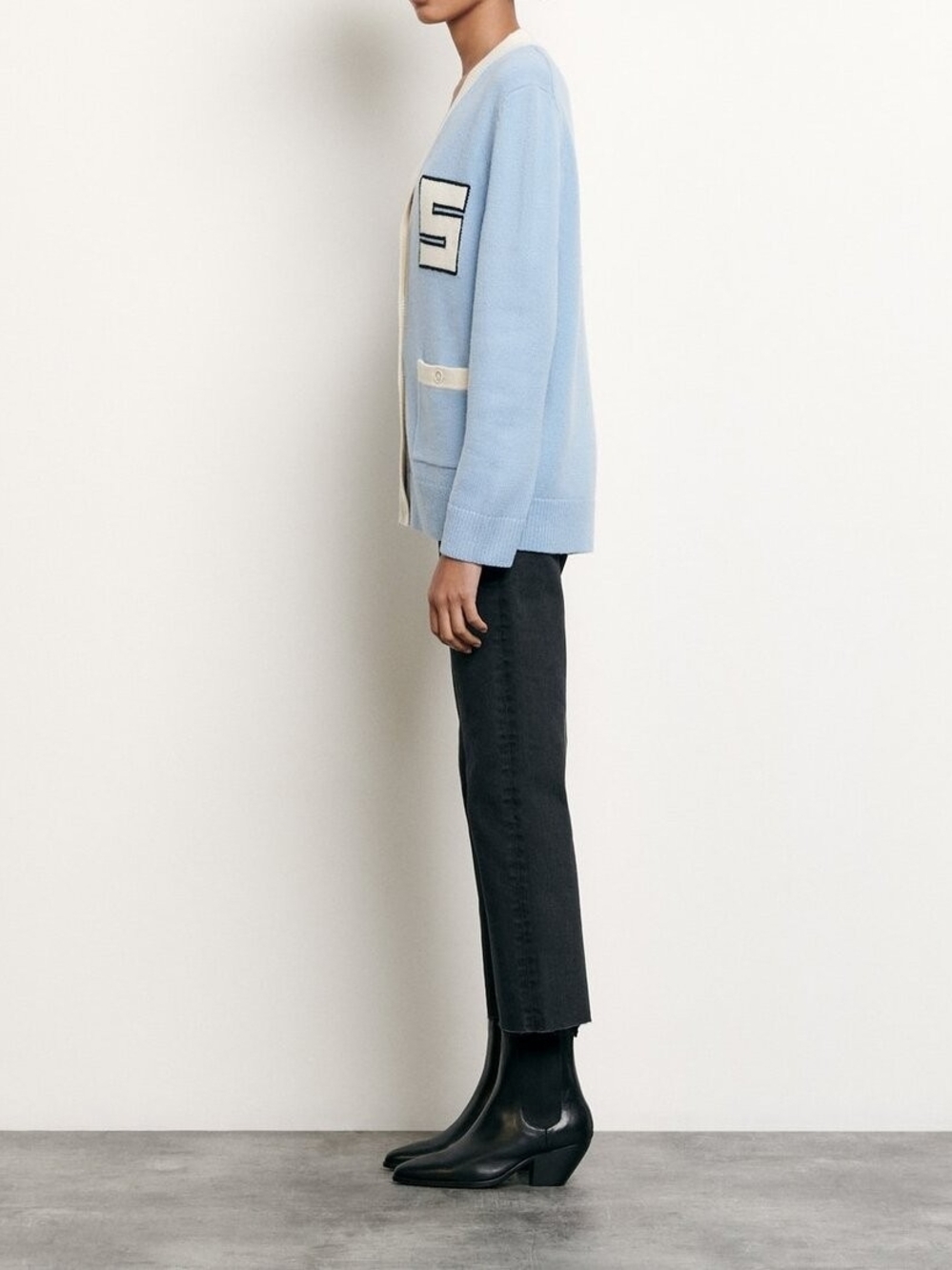 Sandro Amal Varsity Wool Cardigan 01900 - Picture 6 of 16